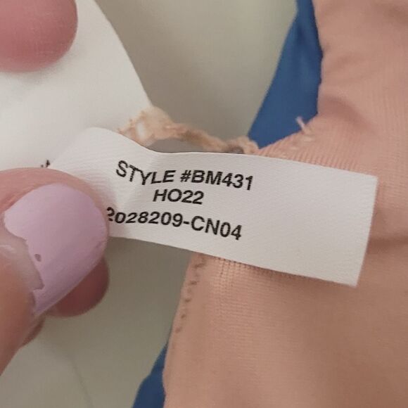 New J.Crew Scrunchie-Strap Squareneck Bikini Top Size XXS in Blue NWT - Picture 9 of 9